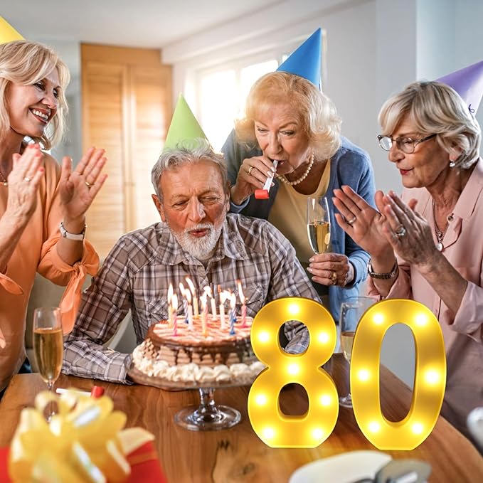 80th Birthday Decorations for Women Men Happy 80 Birthday