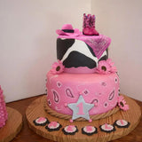 BiBo Cowgirl Cake Topper First Rodeo Birthday Cupcake Decorations Girl