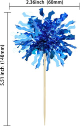 Gyufise 30Pcs Foil Firework Cupcake Toppers Happy Birthday Cake #3