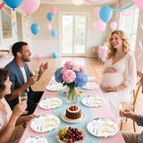 96 Pcs Baby Gender Reveal Party Supplies Balloon Baby Shower Plates