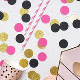Gold Black and Hot Pink Confetti Table Decoration for Graduation