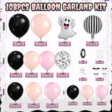Halloween Balloon Arch Garland Kit Black Pink Macaron Orange Black