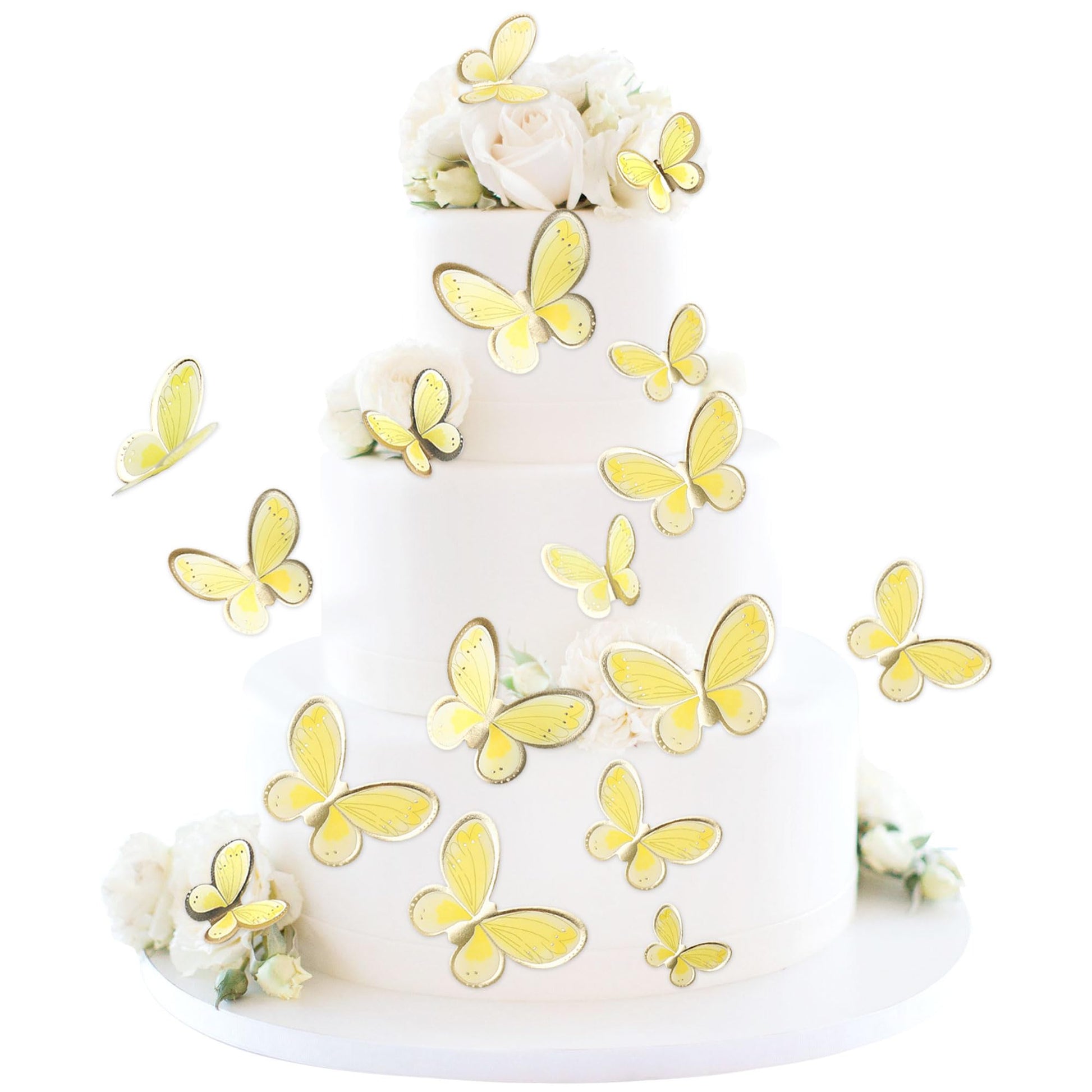 Ercadio 30 Pack 3D Butterfly Cake Toppers - Mix Sizes, Waterproof