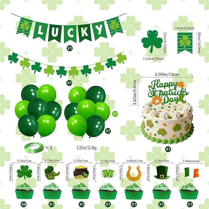 St Patrick's Day Decorations 25PCS Green Party Decoration Set for