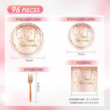 96PCS Retirement Party Decorations Women Rose Gold Retire Party