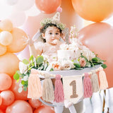 Pink 1st Birthday Decoration High Chair Banner for Girl 1st Birthday