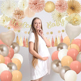 Champagne Gold Boho Baby Shower Party Decorations with Welcome Baby