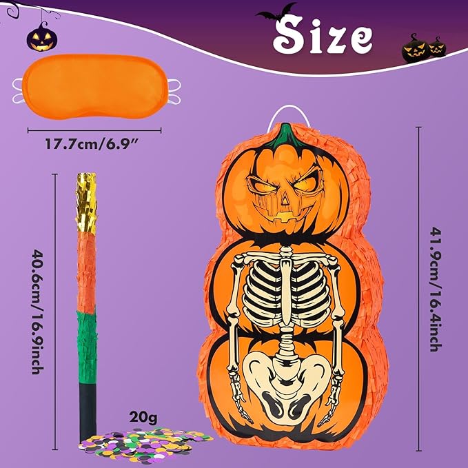 Halloween Skull Piñata Pumpkin Skull Piñata Halloween Wicked Pumpkin