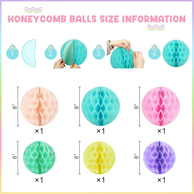 Amandir Pastel Birthday Decorations for Girls Women, Happy Birthday