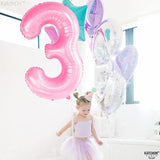 KatchOn, Large Pink Number 3 Balloon - 40 Inch | Mylar Foil Balloon