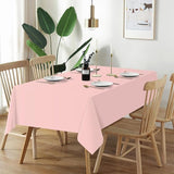 QIKSION Blush Pink Plastic Table Cloth Disposable 12 Pack, 54 x 108