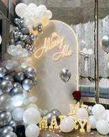 KARLURE White Silver Balloon Arch Kit Garland with Grey Clear