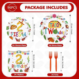 96Pcs Taco Twosday Party Decorations Mexican Fiesta 2nd Birthday