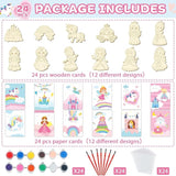 24Pcs Princess Party Favors Birthday Supplies Decorations-Cards with