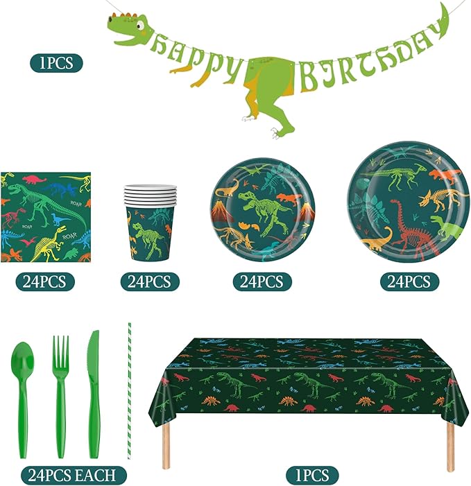 Dinosaur Birthday Decorations Tableware Set Birthday Party Supply