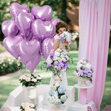 Purple Foil Heart Balloons, 12Pcs Lavender Purple Heart Shape Foil