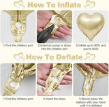 Cream White Heart Balloons,12Pcs Sand White Gold Heart Shaped Foil