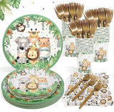Safari Jungle Baby Shower Plates Set Decorations Boy Birthday Party
