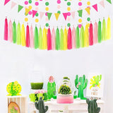 Hawaii Pool Party Decorations Streamers 35pcs Tissue Pom Poms