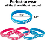 Gender Reveal Bracelets Includes Team Boy Wristbands and Team Girl