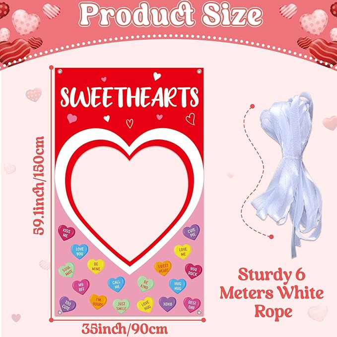 Valentine's Day Candy Heart Photo Prop Selfie Frame Valentine's Day
