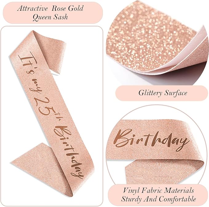 25th Birthday Decorations Gifts for Women Including 25 year old Cake