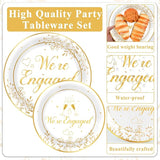 96Pcs Happy Engagement Party Supplies Engagement Paper Plates