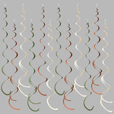 36 Pcs Jungle Hanging Swirl Decorations Sage Green Brown Beige Felt