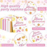 96Pcs Retirement Party Supplies Happy Retirement Plates and Napkins