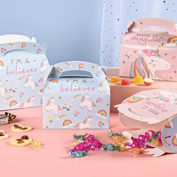 DjinnGlory 36 Pack Unicorn Party Favor Treat Boxes Small Paper Gift