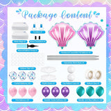 2 Set Mermaid Balloon Column Stand Kit Adjustable Mermaid Balloon