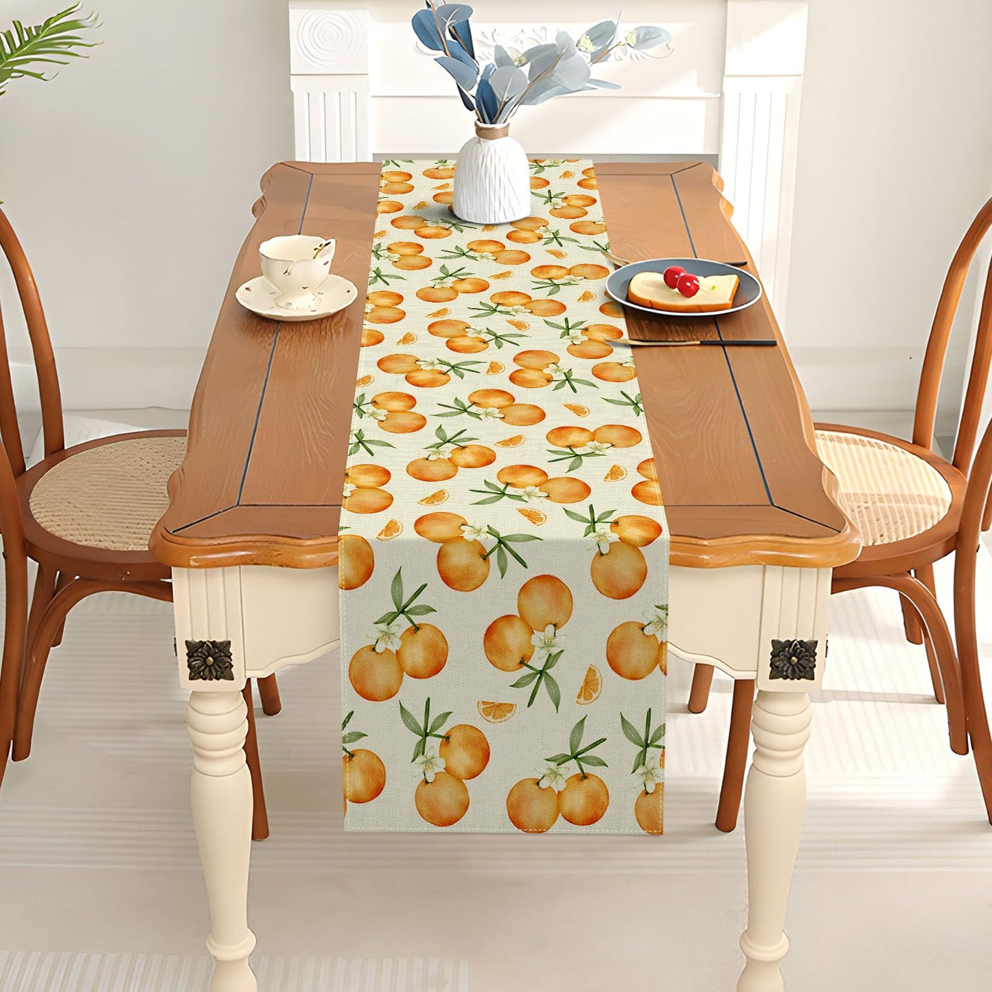 Pudodo Orange Citrus Table Runner Little Cutie Themed Birthday Baby