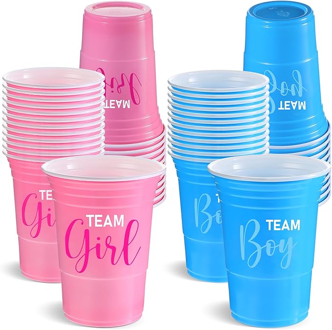 30 Pcs Gender Reveal Plastic Blue Pink Cups Gender Reveal Cups