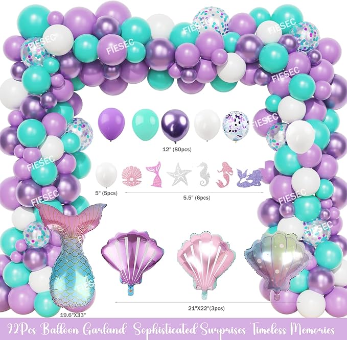 Mermaid Birthday Decorations Mermaid Party Decorations Purple Teal