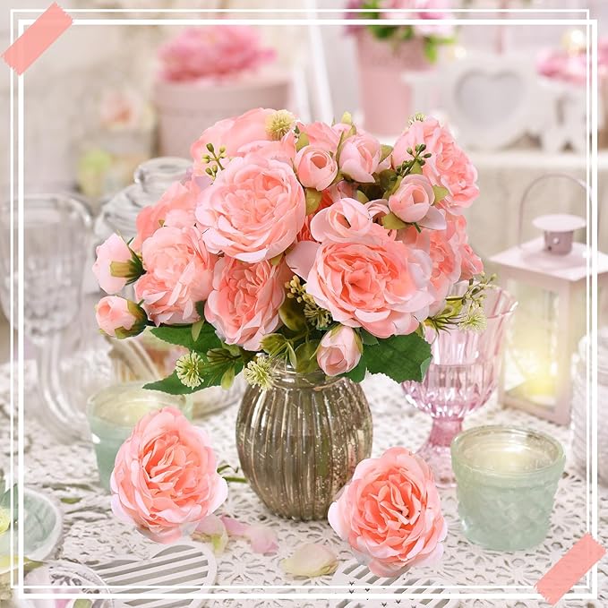 8 Bundles Artificial Peonies Flowers Boho Faux Flowers Arrangements #1