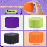Halloween Streamers 8 Rolls Black & Orange Crepe Paper Streamers for