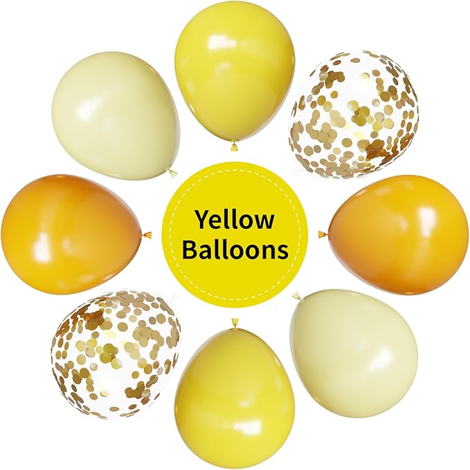 YMSZ Yellow Balloons, 67pcs 12 Inch Light and Mustard Yellow Balloons