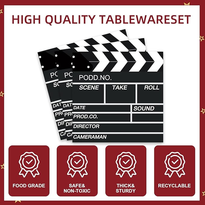 141Pcs Movie Night Birthday Party Decorations for 20 Guests
