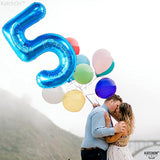 KatchOn, Giant Blue Five Balloon Number - 40 Inch | Number 5 Balloon,