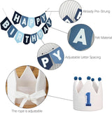 Felt Navy Blue Happy Birthday High Chair Banner Pre-Strung Birthday