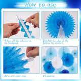 SUNBEAUTY Pack of 13 Blue White Hanging Honeycomb Paper Fans Party