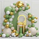 Sage Green Gold Balloons Garland Arch Kit, 134pcs Oh Baby Shower