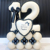 40 Inch Beige Number 1 Balloon for 1st Birthday Decoration, Large
