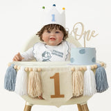 Baby Boy First Birthday Party Decorations For Blue High Chair Banner