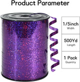 BEISHIDA 500 Yards Purple Crimped Curling Ribbon Shiny Metallic