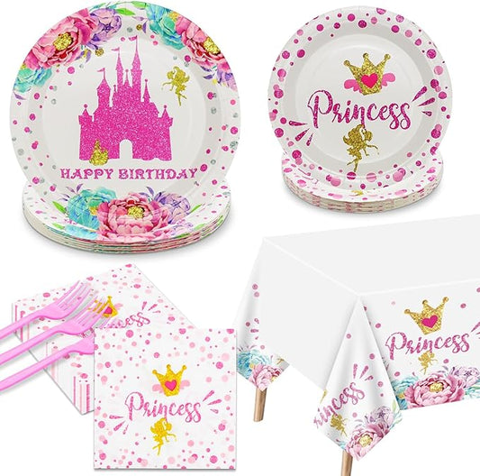 Princess Party Decorations 81pcs Castle Decorations Including Pink