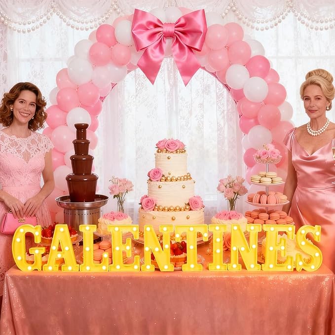 10 Pcs Galentine's Day Decorations 8.3 Inch Large LED Letter Lights