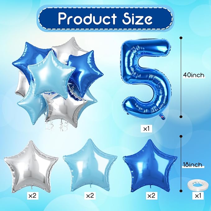 50th Birthday Balloon for Men, 40 Inch Royal Dark Navy Blue Number 50