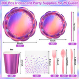 NatNarr 200 Pcs Pink Plates and Napkins Party Supplies, 25 Guest