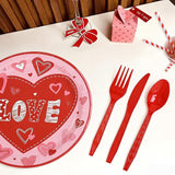 Valentine's Day Party Decorations Plates Red Heart themed Disposable